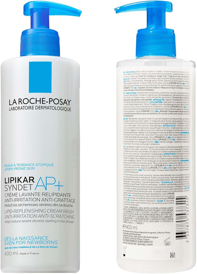 La Roche-Posay Lipikar Syndet AP+ Soothing Cream Wash For Eczema And Atopic Skin 400ml La Roche-Posay