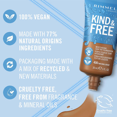 Rimmel Kind + Free Moisturising Skin Tint Foundation, Natural Beige 400 Rimmel