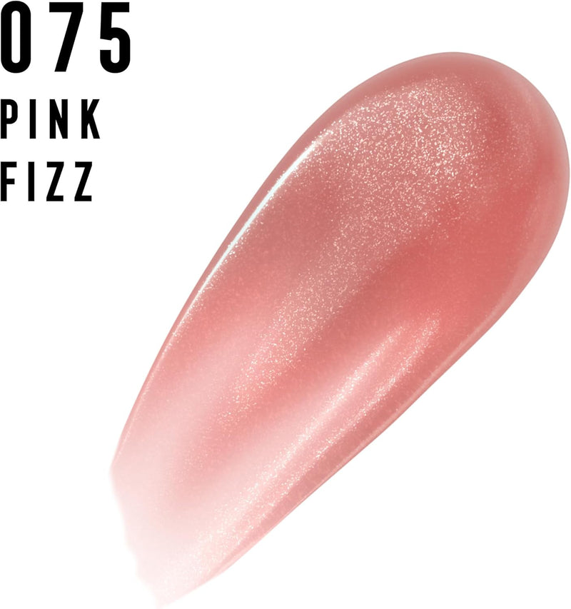 Max Factor 2000 Calorie Lip Glaze Pink Fizz, Full Shine Lip Gloss, Nourishing with Hyaluronic Acid & Squalane, Instant Plump, Non-Sticky, Vanilla-Milk Scent, Fuller Looking Lips Greenwize