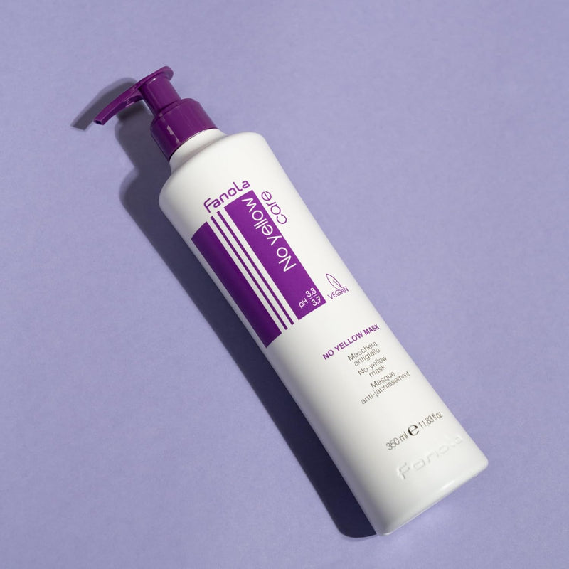 Fanola No Yellow Mask, Anti-Yellow Mask for Healthy and Vital Blonde Hair, Neutralizes Yellow Tones for Pre-Lightened, Highlighted and Grey Hair, 350 Greenwize