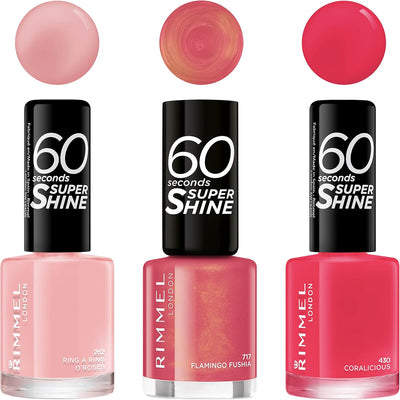 Rimmel 60 Seconds Super Shine Nail Polish - 8 ml, Coralicious Rimmel