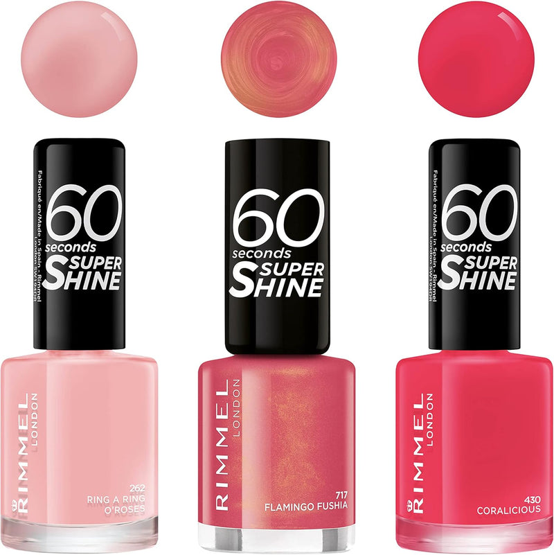 Rimmel 60 Seconds Super Shine Nail Polish - 8 ml, Coralicious Rimmel