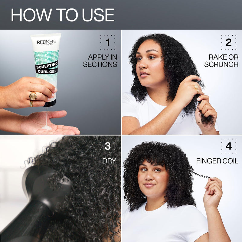 REDKEN Sculpting Curl Gel for Curly & Coily Hair, Up To 72-Hour Strong Holding Gel, With Squalane and Jojoba Oil, Non-Sticky Formulation, 250ml Greenwize