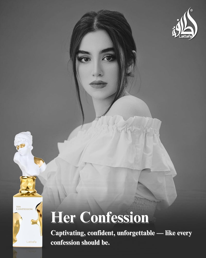 Lattafa Her Confession for Women Eau de Parfum Spray, 3.4 Ounce / 100ml Lattafa