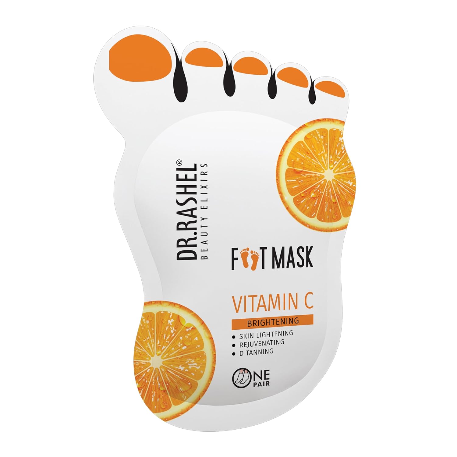 DR.RASHEL Vitamin C Peeling Foot Mask for Cracked Feet, Dead Skin Remover, Heel Peel Pedicure, Moisturising Foot Care, Lavender, 1 Count Dr. Rashel