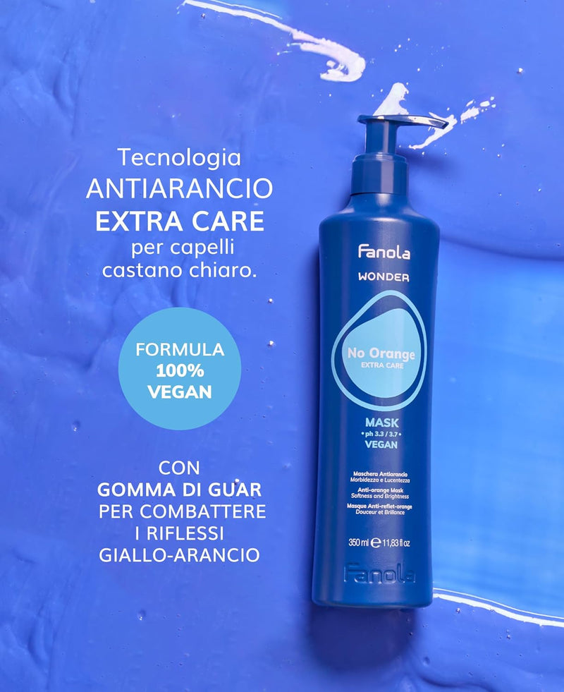 Fanola No Orange Mask, Anti-Orange Tones Mask that Conditions, Detangles and Moisturizes Hair, Vegan Formula, 1000ml Fanola