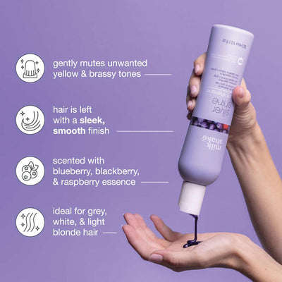 milk_shake | Silver Shine Shampoo 300 ml, Specific Anti-Yellow Delicate Shampoo for Blonde or Grey Hair, with Purple Pigment, Made in Italy Greenwize