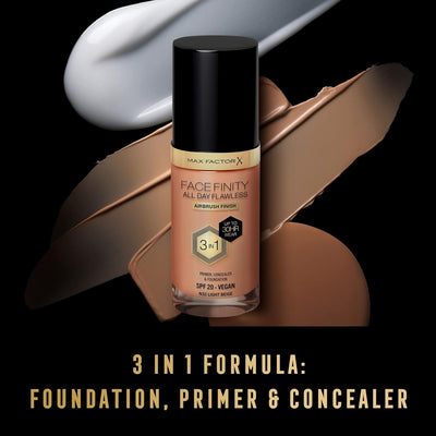 Max Factor Facefinity 3-in-1 All Day Flawless Liquid Foundation, SPF 20 - 32 Light Beige, 30 ml Max Factor