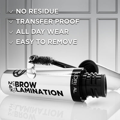 L'Oréal Paris Brow Lamination Gel, Hold for up to 24 Hours*, Day and Night, Lifted and Fuller-looking Brows, Infallible Brow Lamination Gel, Clear, 15g Greenwize
