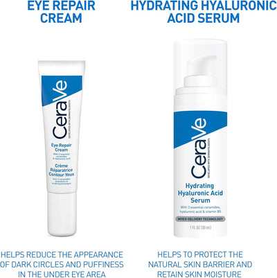 CeraVe Eye Repair Cream, With 3 essential ceramides & hyaluronic acid, For dark circles & puffiness on all skin types, 14 g/0.5 oz Greenwize