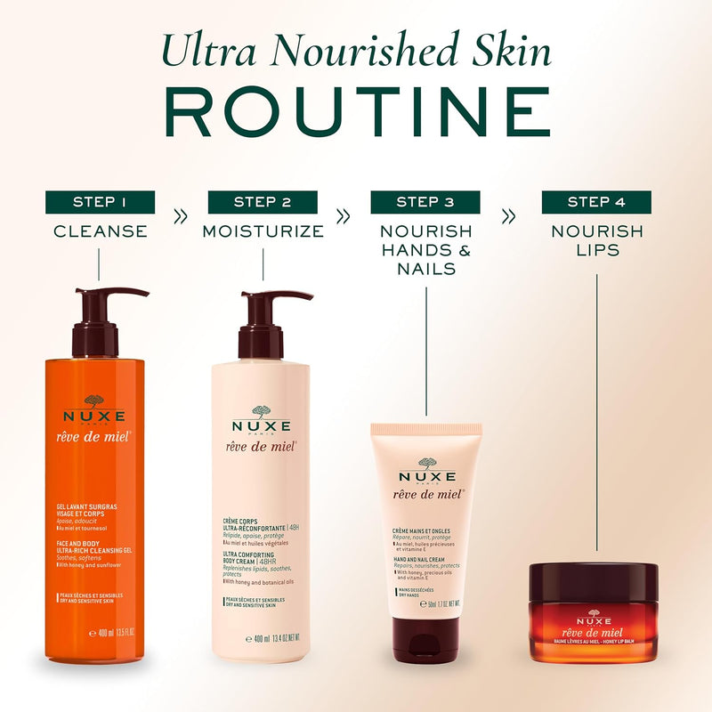 Nuxe Reve de Miel Honey Lip Balm 15ml, Repairing Lip Balm, Nourishes & Softens Very Dry Lips, With Honey & Beehive Ingredients, Daily or Overnight Use, Vegan Formula Greenwize