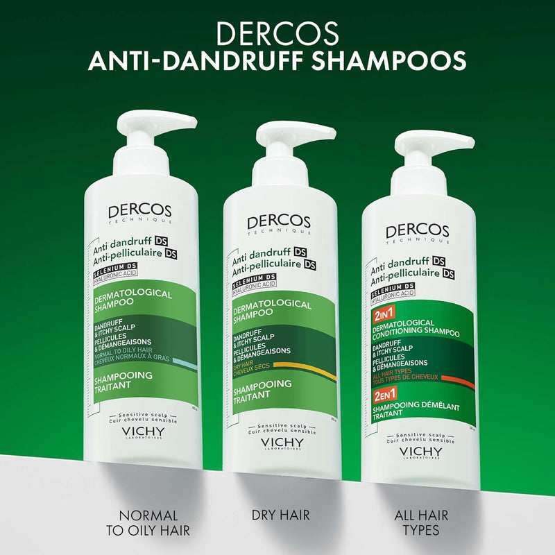 Vichy Dercos Anti-Dandruff and Anti-Itch Shampoo for Dry Hair and Scalp 390ml Greenwize