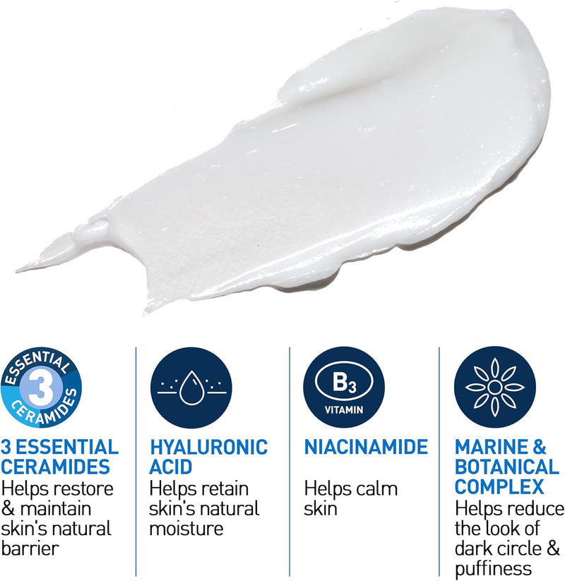 CeraVe Eye Repair Cream, With 3 essential ceramides & hyaluronic acid, For dark circles & puffiness on all skin types, 14 g/0.5 oz Greenwize