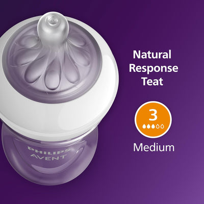 Philips Avent Natural Response Baby Bottle - 260ml Baby Milk Bottle, BPA Free for Babies 1 Month+, Giraffe Pattern (Model SCY903/66) Philips