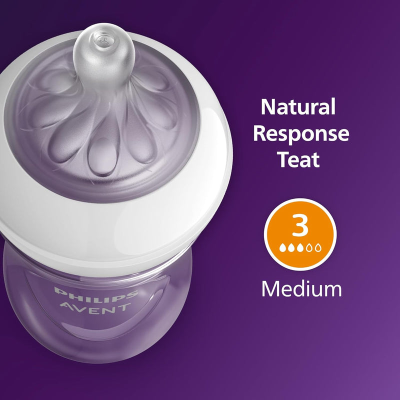 Philips Avent Natural Response Baby Bottle - 260ml Baby Milk Bottle, BPA Free for Babies 1 Month+, Giraffe Pattern (Model SCY903/66) Philips