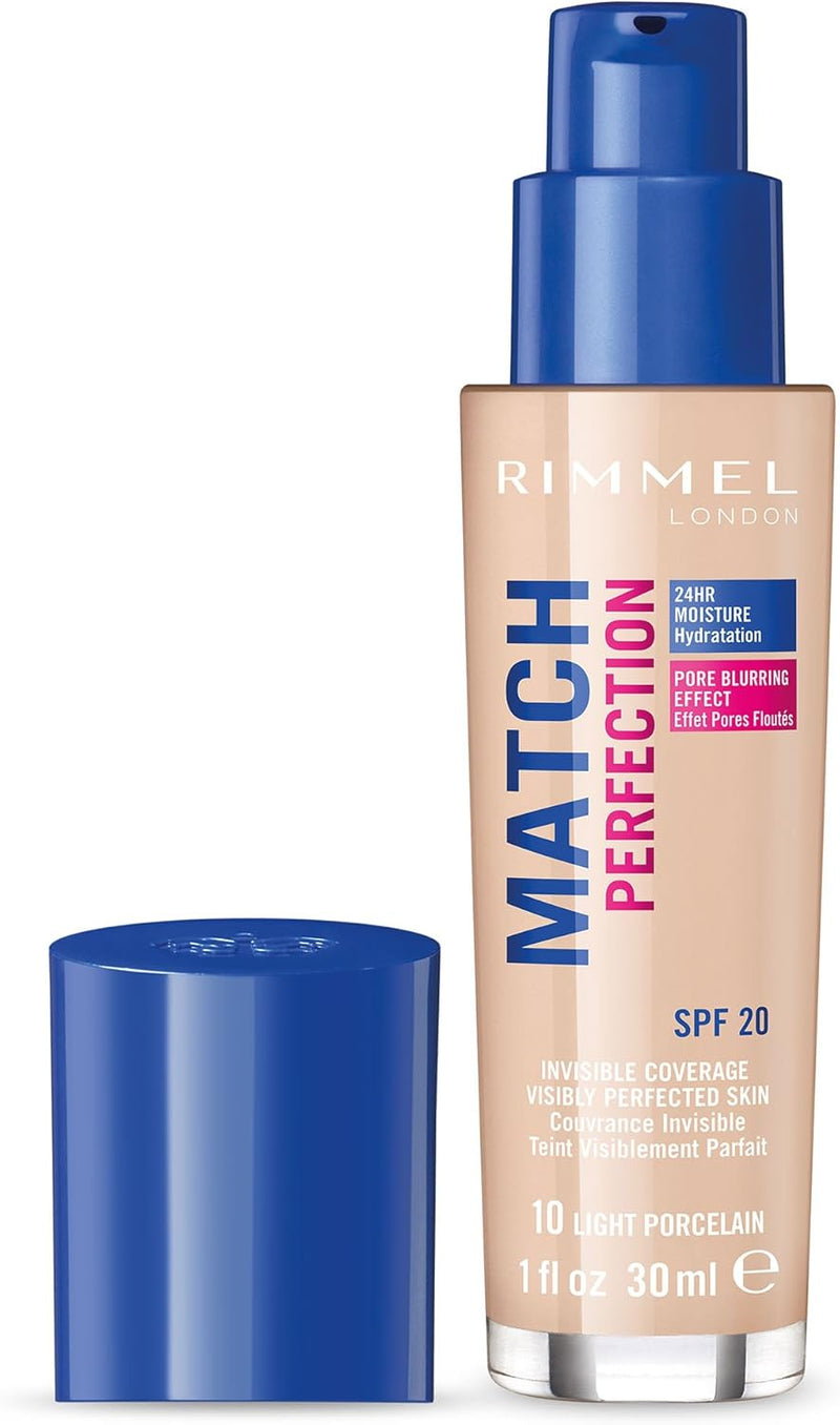 Rimmel London Match Perfection Foundation, 010 Light Porcelain, 30 ml Rimmel