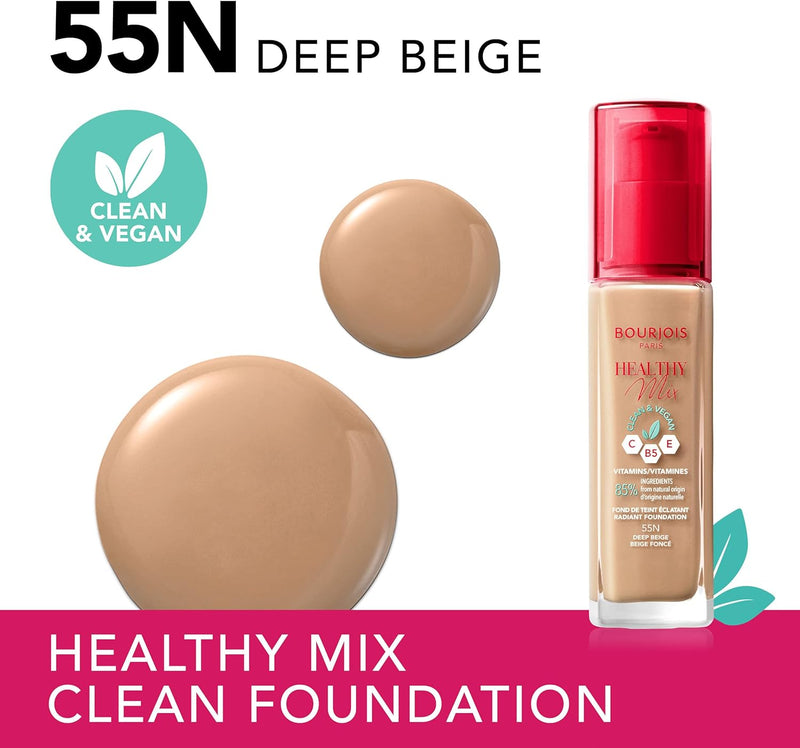 Bourjois - Healthy Mix Clean Foundation, Foundation, Shade 055, Deep Beige 30ml Bourjois