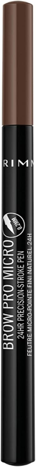 Rimmel London Brow Pro Micro 24HR Precision-Stroke Pen, Microfilling Felt Tip, Soft Brown, 1 ml Rimmel