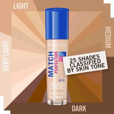 Rimmel London Match Perfection Foundation, 010 Light Porcelain, 30 ml Rimmel