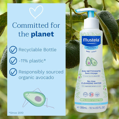 Mustela No Rinse Cleansing Water with Organic Avocado 300ml Greenwize