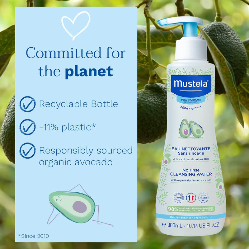 Mustela No Rinse Cleansing Water with Organic Avocado 300ml Greenwize