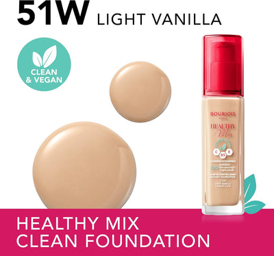 Bourjois - Healthy Mix Clean Foundation, Ton 051, Light Vanilla 30ml Greenwize
