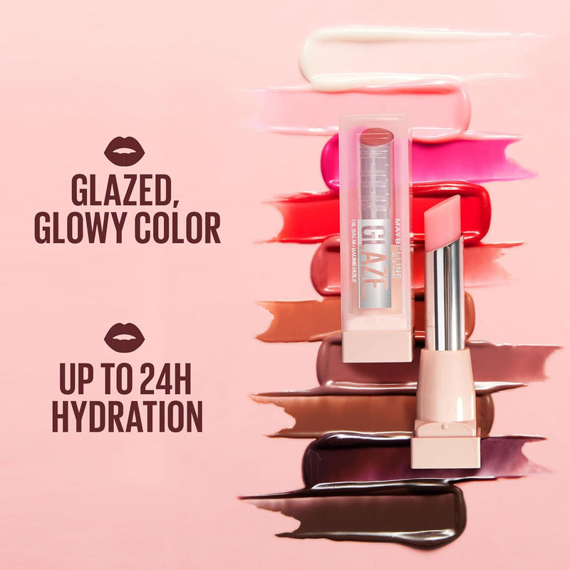Maybelline New York Lifter Glaze, Lip Balm, formulated with Hyaluronic Acid & Acerola Cherry Extract, for up to 24H hydration, ultra-comfortable feel (Shade: Pink Drip) Maybelline