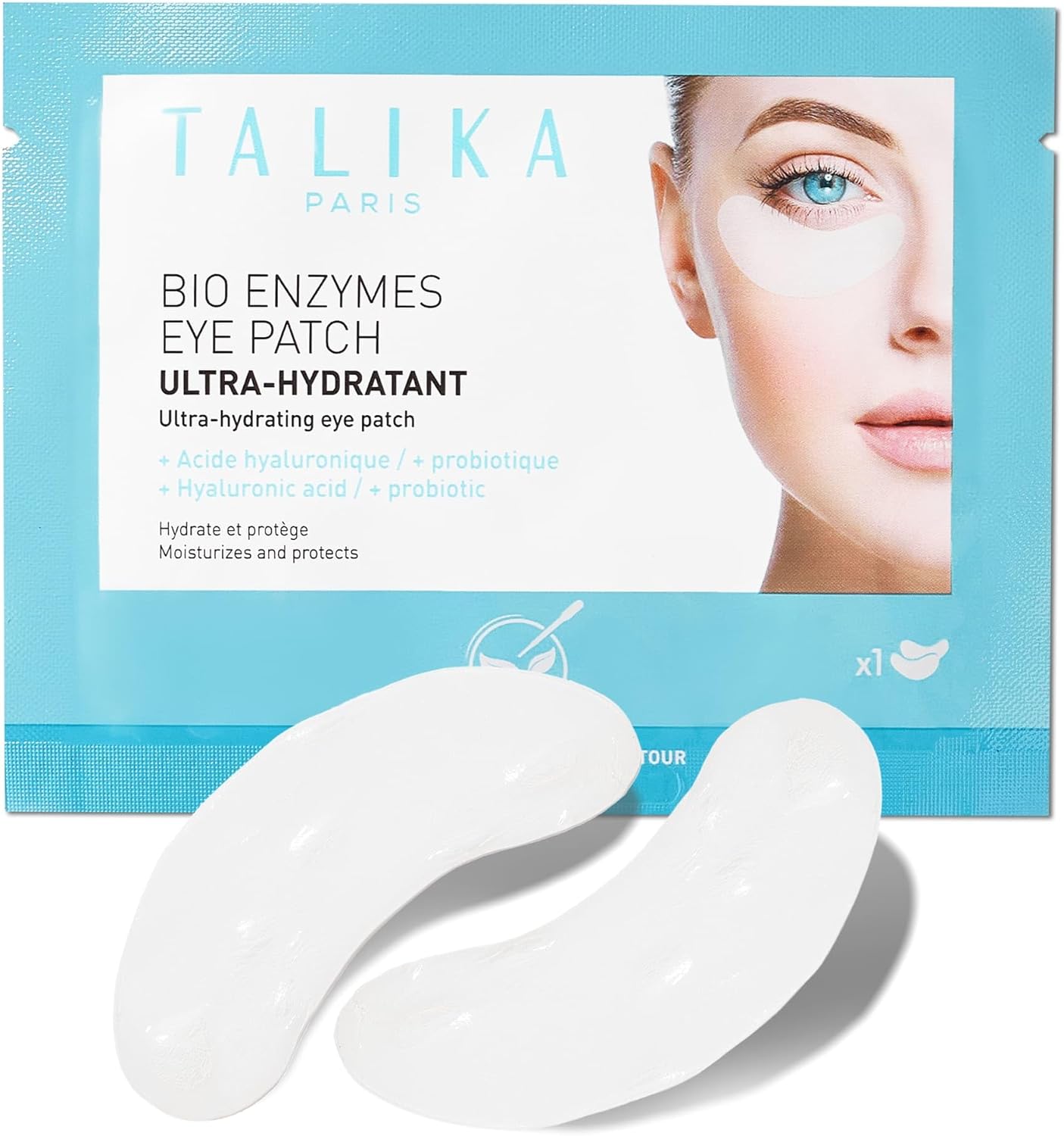 Talika Bio Enzymes Eye Patch - Instant Ultra-Moisturising Under Eye Patches - Eye Mask Patches For Dark Circles Tired Eyes & Puffiness - Single Pair Greenwize