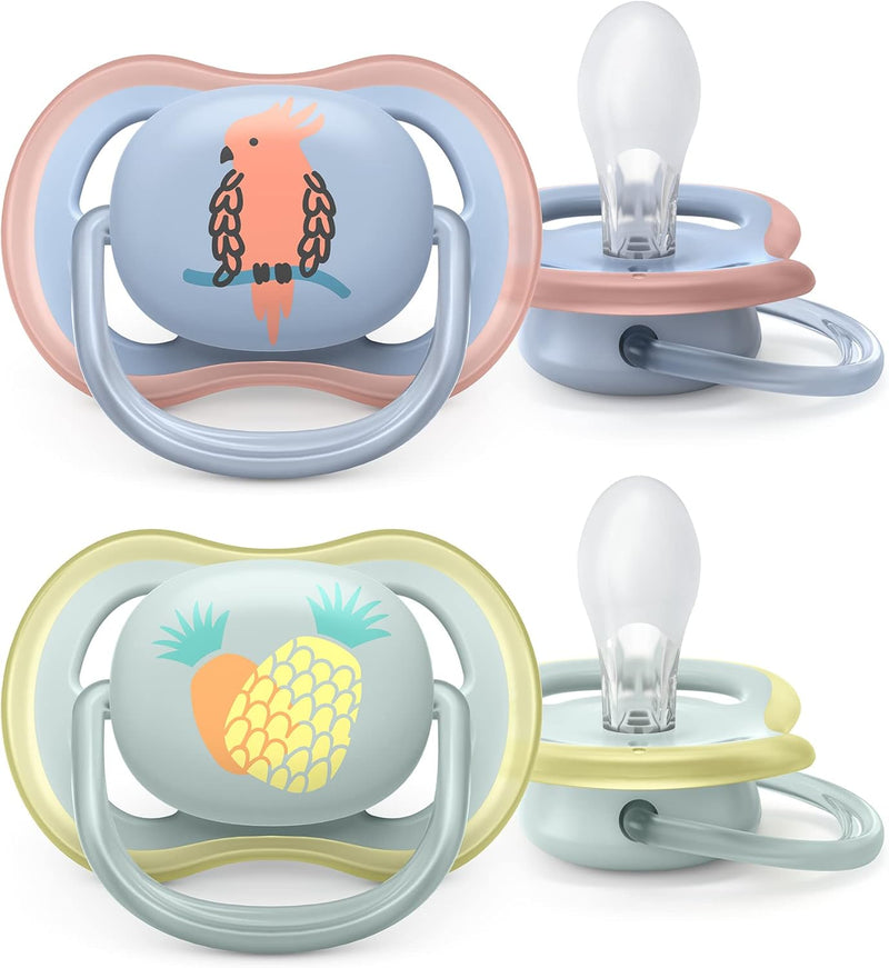 Philips Avent Ultra Air Dummies, Pack of 2, Bisphenol A Dummy for 0-6 Months Children (Model SCF085/12) Greenwize