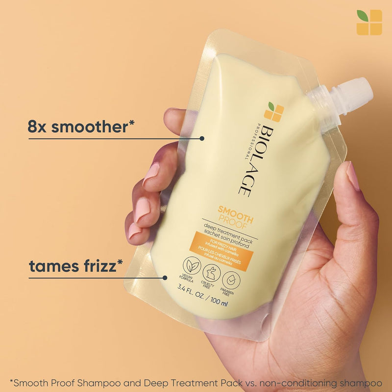 Biolage ,SmoothProof ,Deep Treatment Pack ,Smoothing Deep Treatment Mask ,for Frizzy Hair 100 ml Greenwize