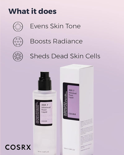 COSRX AHA 7 Whitehead Power Liquid 3.38 fl.oz / 100ml | Glycolic acid 7% Dark Spot Remover | Korean Skin Care, Animal Testing Free, Paraben Free COSRX Store