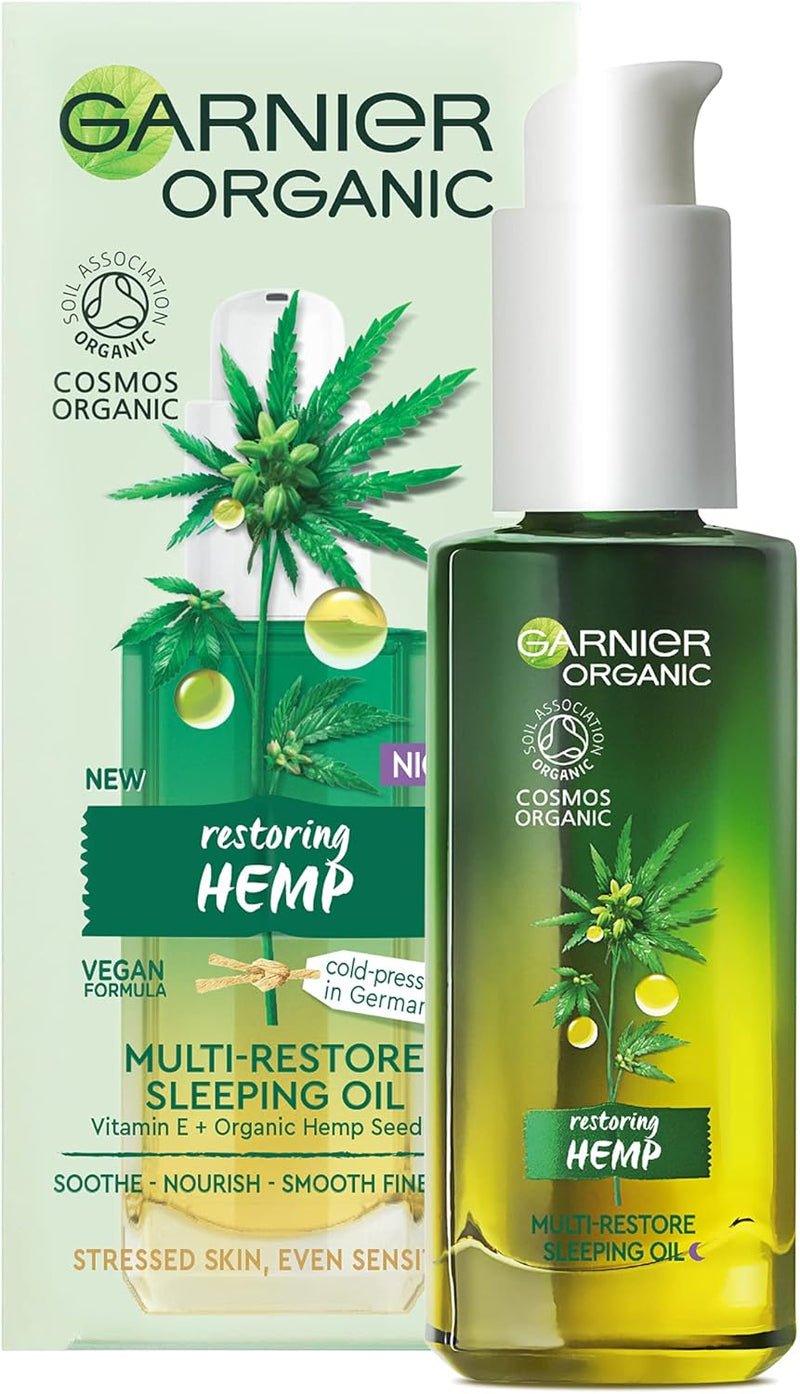 Garnier Organic Hemp Multi-Restore Facial Night Sleeping Oil 30ml Greenwize