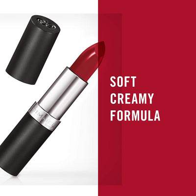 Rimmel Lasting Finish Lipstick 001 River-Ting Red, Creamy Satin Finish, Long Lasting 8 HR Wear, Comfortable Formula, Rich Pigment Rimmel