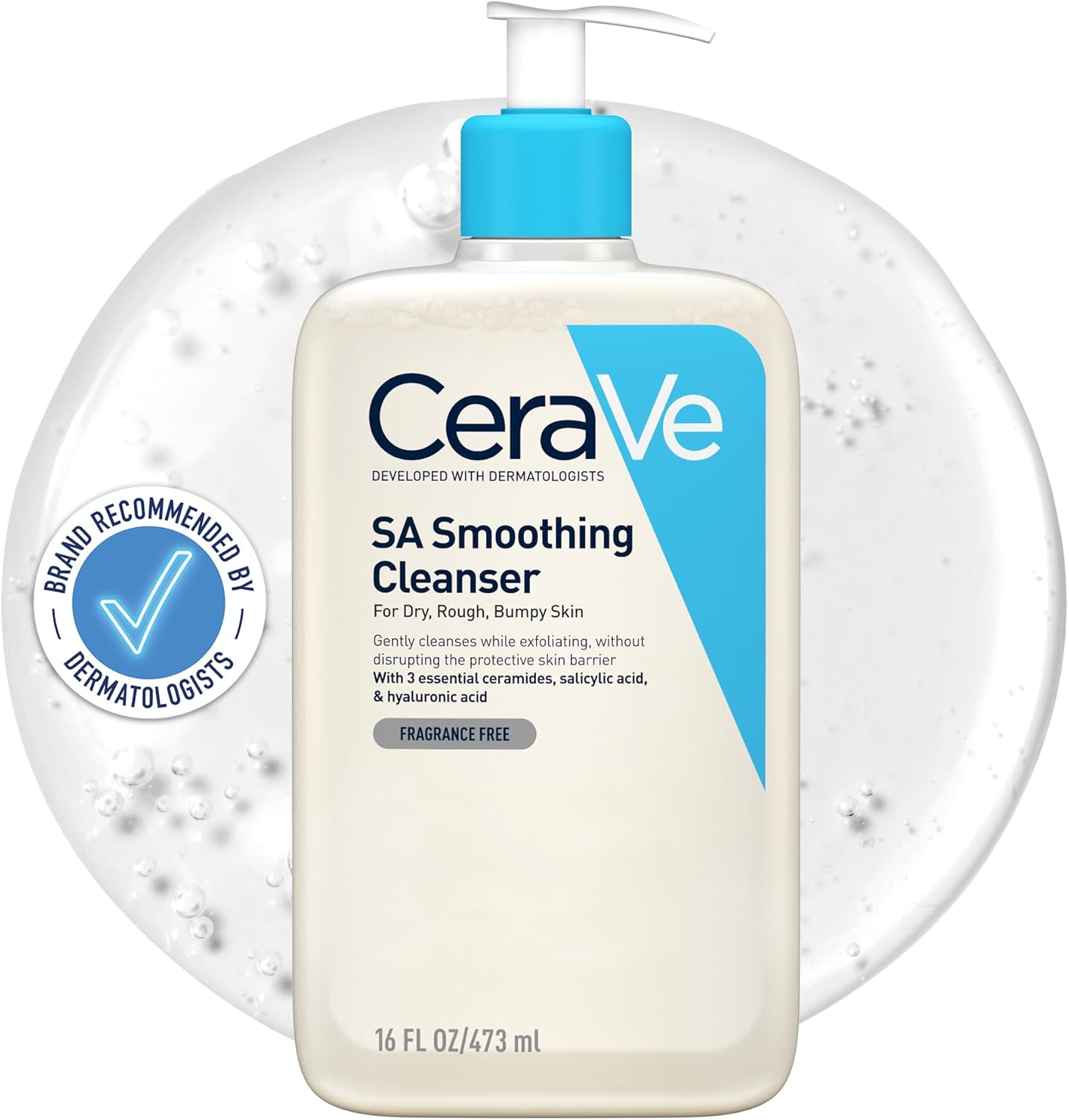 CeraVe SA Smoothing Cleanser with Salicylic Acid for Dry, Rough & Bumpy Skin 473ml Greenwize