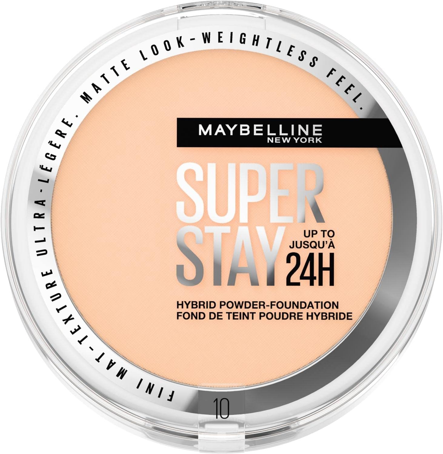 Maybelline Powder Foundation, Long-lasting 24H Wear, Medium to Full Coverage, Transfer, Water & Sweat Resistant, SuperStay 24H Hybrid Powder Foundation, 10 ‎L'Oréal