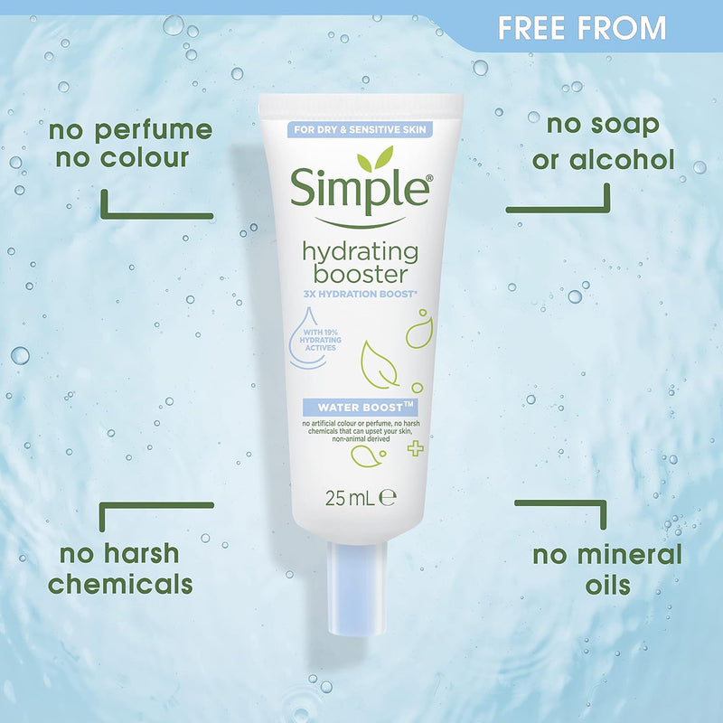 Simple Water Boost Hydrating Booster no harsh chemicals for dehydrated and dry skin 25 ml Greenwize