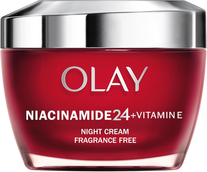 Olay Niacinamide 24 + Vitamin E Moisturiser, Night Cream With 99% Pure Niacinamide Vitamin E & Shea Butter&