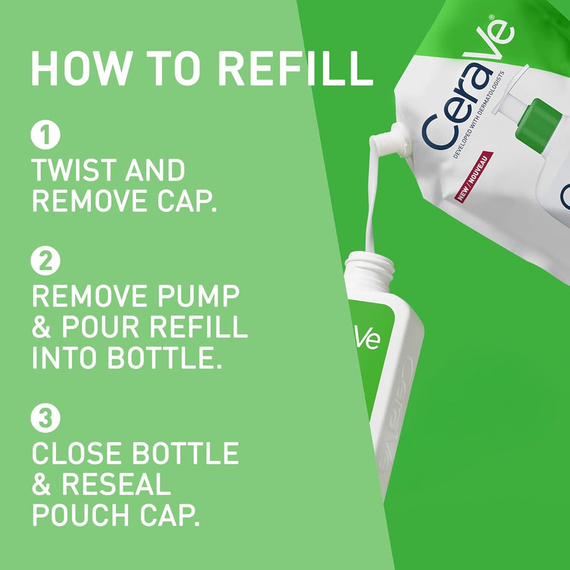 CeraVe Hydrating Facial Cleanser Refill Pouch, 473ml (2 pack) CeraVe