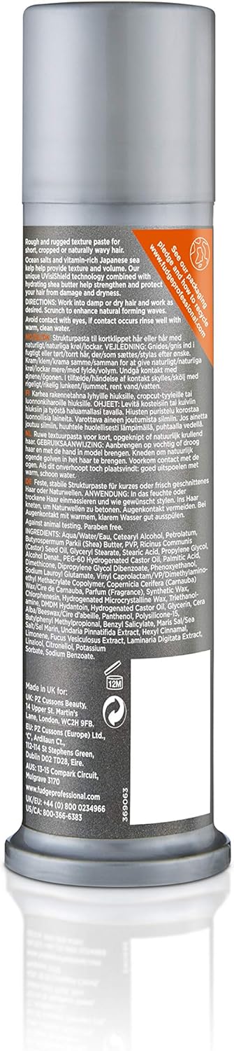 Fudge Professional Surf Paste, Hair Styling Paste, Texturizing Matte Finish, 75 g Greenwize