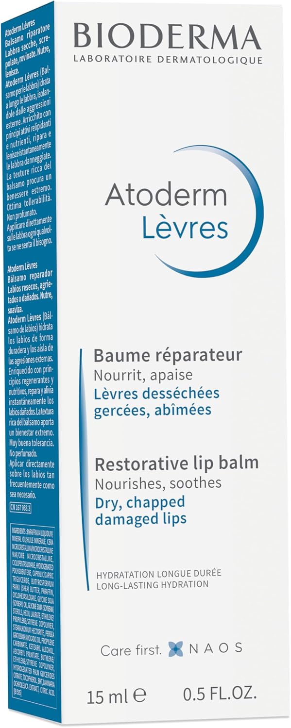 Bioderma Atoderm Baume Lèvres Ultra Moisturising Lip Balm Moisturiser for Dry and Chapped Lips 15ml Greenwize