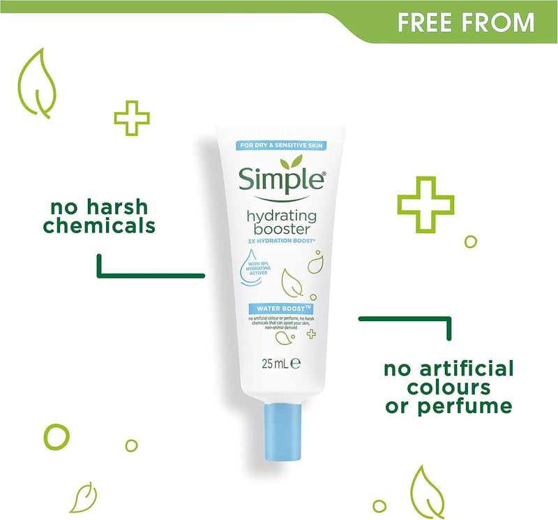 Simple Water Boost Hydrating Booster no harsh chemicals for dehydrated and dry skin 25 ml Greenwize