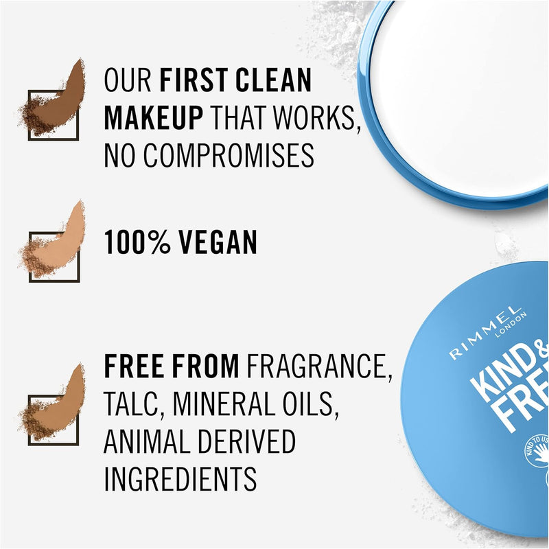 Rimmel Kind + Free Natural Finish Pressed Powder, Translucent 001 Greenwize