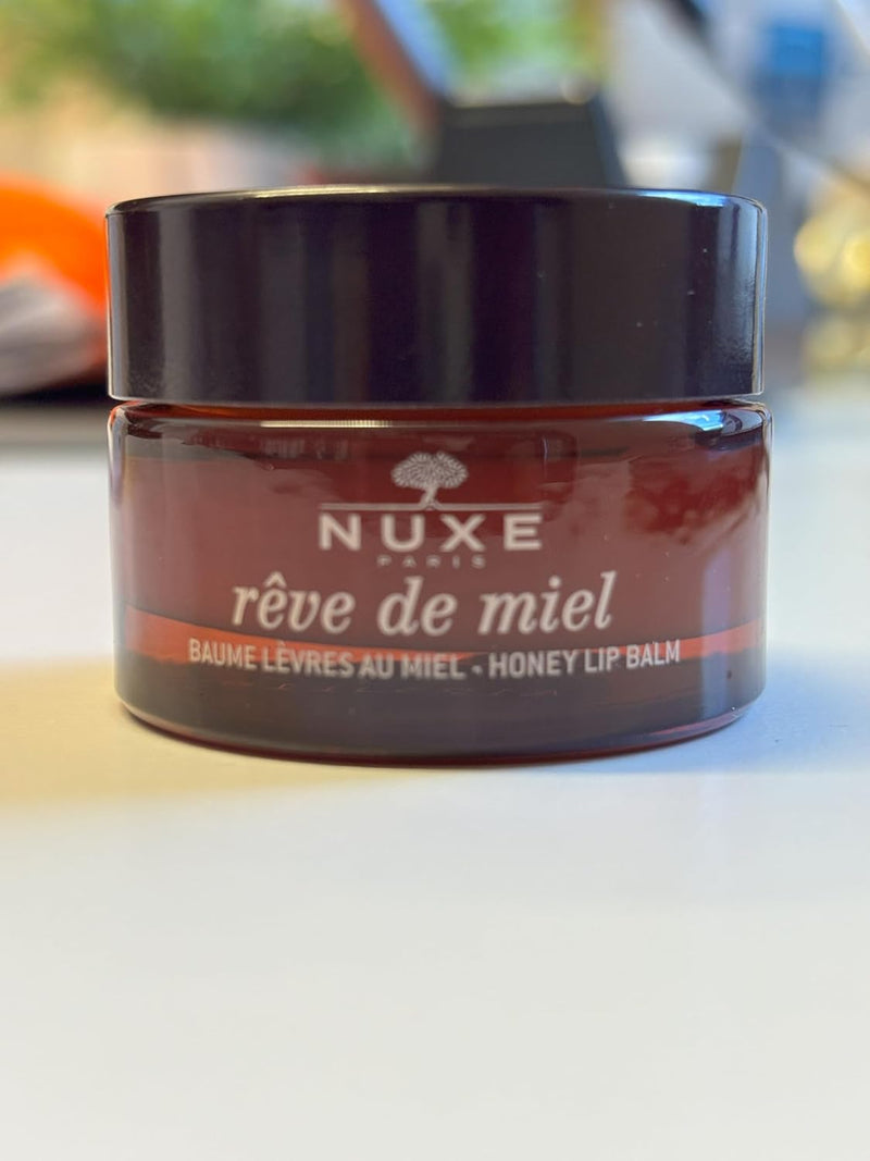 Nuxe Reve de Miel Honey Lip Balm 15ml, Repairing Lip Balm, Nourishes & Softens Very Dry Lips, With Honey & Beehive Ingredients, Daily or Overnight Use, Vegan Formula Nuxe