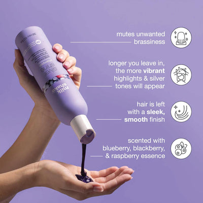 milk_shake | Silver Shine Shampoo 300 ml, Specific Anti-Yellow Shampoo for Blonde Natural, White or Grey Hair, with Purple Pigment, Made in Italy Greenwize
