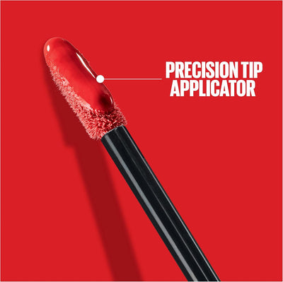 Maybelline New York Lip Colour, Smudge-free, Long Lasting up to 16h, Liquid Lipstick, Shine Finish, SuperStay Vinyl Ink, 25 Red Hot Greenwize