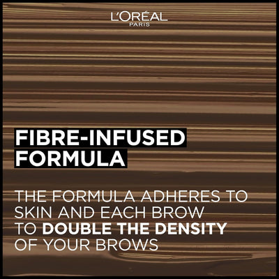 L'Oréal Paris Volumising Brow Mascara, Longwear Brow Gel for Fuller Looking Eyebrows, Up To 24 Hours Wear, Water Resistant, Infallible Brows, 5 ml, Shade: 5.0 Light Brunette Greenwize