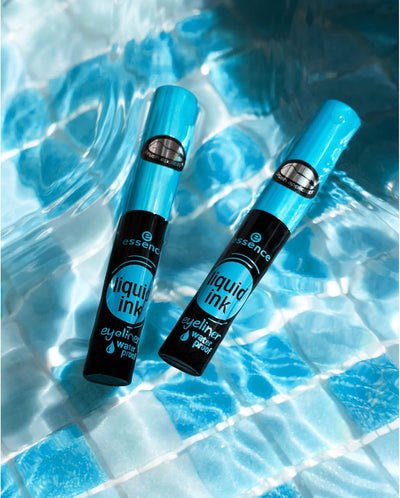 essence liquid ink eyeliner waterproof, eye liner, no. 01, black, defining, long-lasting, waterproof, vegan, perfume free (3 ml) Greenwize