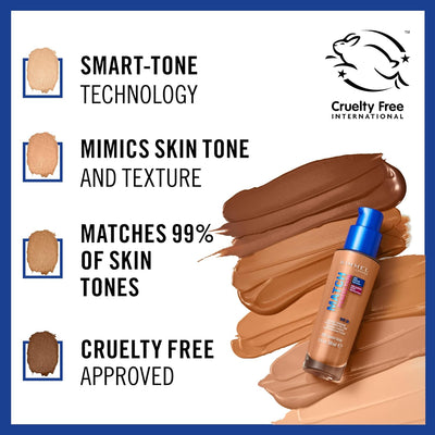Rimmel Match Perfection Foundation 100 Ivory, Medium Coverage, 24hr Hydration, No Caking or Creasing, Lightweight, Reduces Imperfections, Invisible Coverage, SPF20, Cruelty Free Rimmel