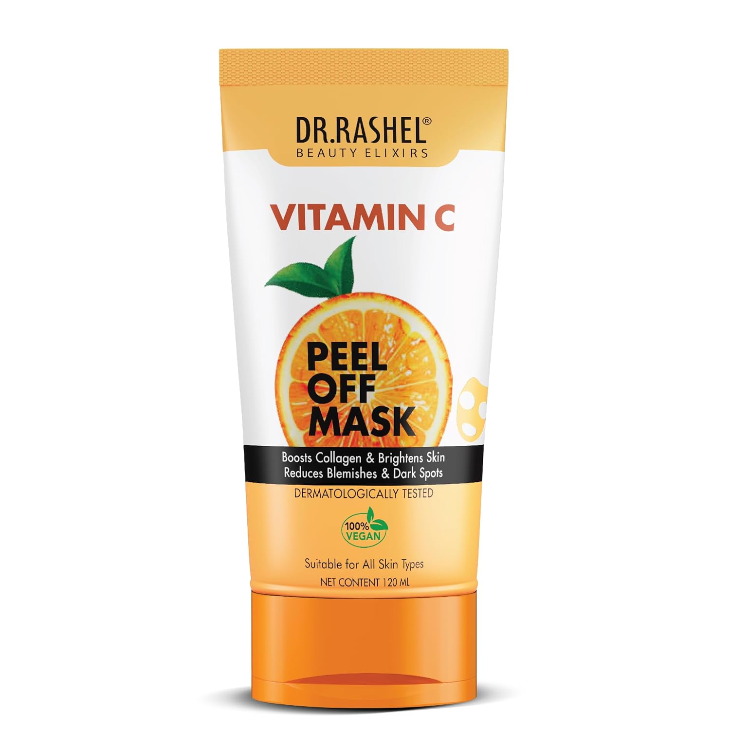 DR.RASHEL Vitamin C Peel Off Mask for Men & Women, Fights Pollution & Dirt, Removes Impurities & Acne, Deeply Detoxifies Skin, 120ml Dr. Rashel