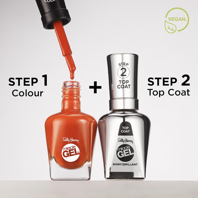 Sally Hansen Miracle Gel, Pinky Promise, Gel-Like Nail Polish, NO UV Light Required, Chip-Resistant, Long Lasting - Up to 8 days, Easy to Use, Salon Quality Results, Vegan Formula, 14.7ml Sally Hansen